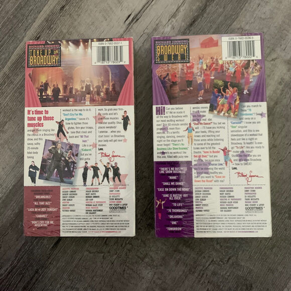 RICHARD SIMMONS Tone Up On Broadway Sweat Aerobic VHS Set of 2 NEW SEALED - Picture 2 of 6